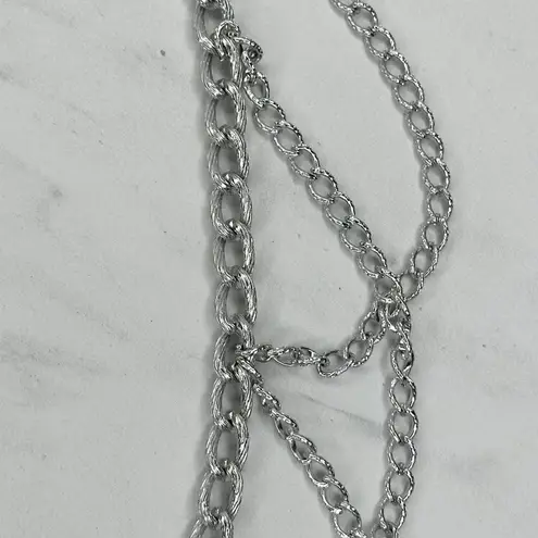 Draped Silver Tone Metal Chain Link Belt Y2K XS/Small XS/S ✨