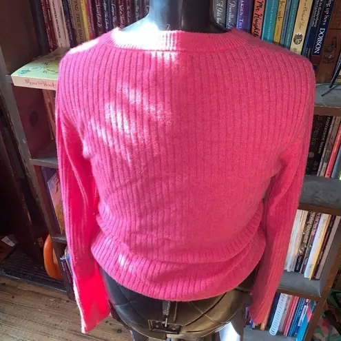 27 Miles Revolve barbiecore pink cashmere pullover cropped M sweater Size M