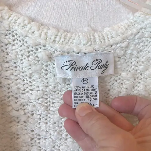 Private Party Vintage Sweater Beige Cardigan Womens M Button Up