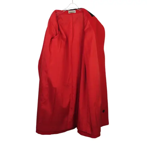 1990s Leslie Fay Vintage Peacoat Long Red Wool Double