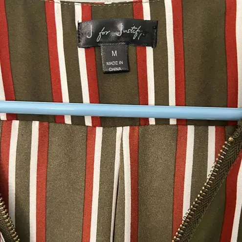 J for Justify Striped V-Neck Tank Blouse with Defined Waist - Size M