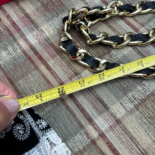 Carolina Herrera Gold and Black Chain Belt
