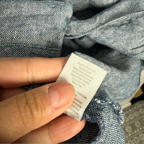 Coldwater Creek 100% Linen Oversized Button Down Shacket Jacket Blue Size 2X - Image 8