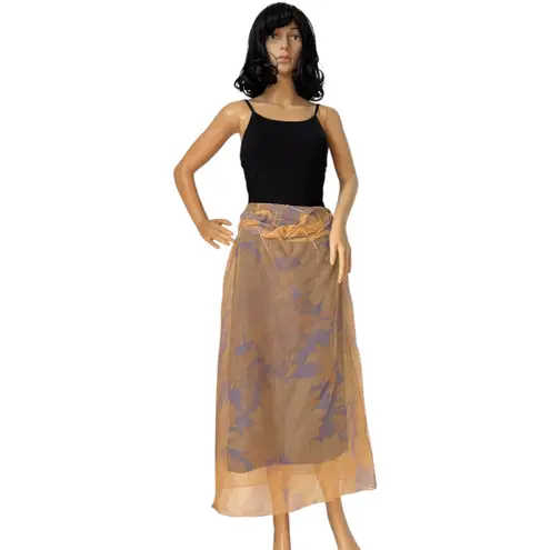 Dries Van Noten Sheer Floral Embellished Wrap Midi Skirt size 44 US 12