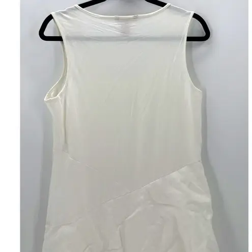 Sundance Linen Tiered off White Fit Flare Boho Layering Midi Tank Dress size PM