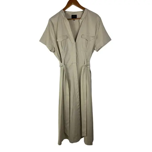 Alex Marie Women's Size 16 Khaki Tan Belt Utility Dress Pockets Linen Blend