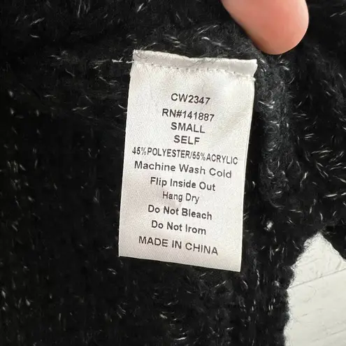 Fab'rik Heather Black Long Sleeve Hi Low Sweater Size S