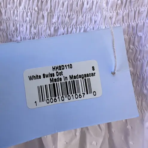 Hill House The Kimmy Nap White Maxi Dress 100% Cotton Swiss Dot Women's Small