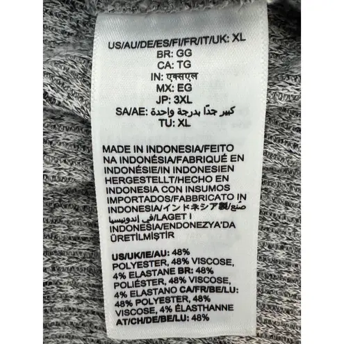 Daily Ritual Maxi Dress Sleeveless Casual Tiered Knit Heathered XL Gray