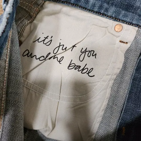 GRLFRND  Claudia Denim Minu Skirt Baby Come Back/ Added Lace