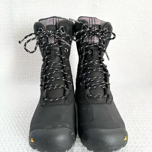Keen Dry Snowden Black Purple Plaid Lace Up Winter Weather Boot Lined 7 Women