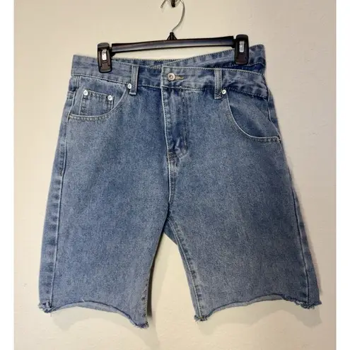 Vintage Style Cut Off High Waisted Denim Shorts Womens Sz S 90s Cotton Blue