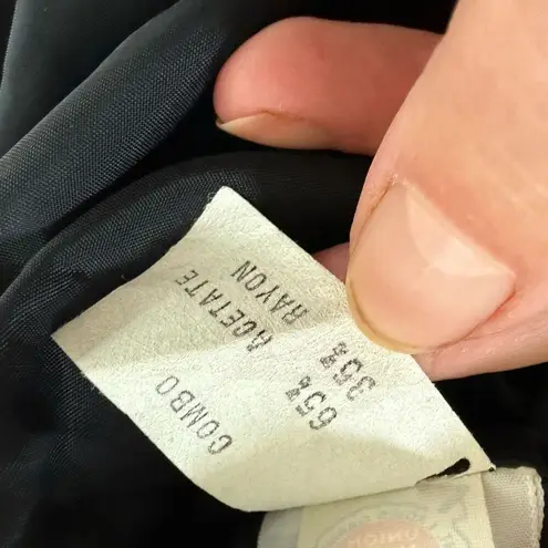 Vintage 80s Albert Nipon 2pc Special Occasion Black Velvet Jacket Gold Black Ski Size 6