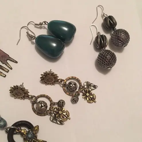 Lot Of 5 Silver Tone Costume Earrings Pierced Variety!!!!
