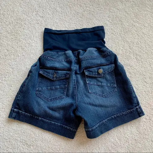 Oh Baby by Motherhood Full Belly Panel Maternity Jean Button Pocket Shor… Blue Size undefined