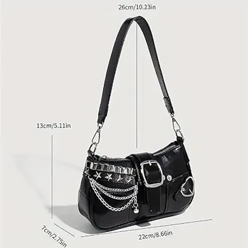 Small Hobo Shoulder Bags Handbag Goth Punk Clutch Purse Trendy