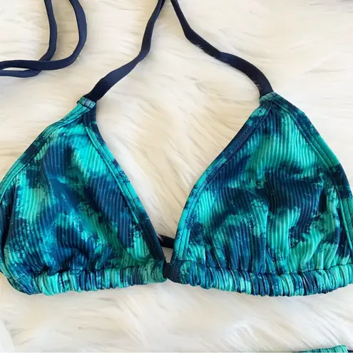 Yandy Two Piece Blue Tie Dye Bikini Set Adjustable Small/Medium NEW WITH TAGS
