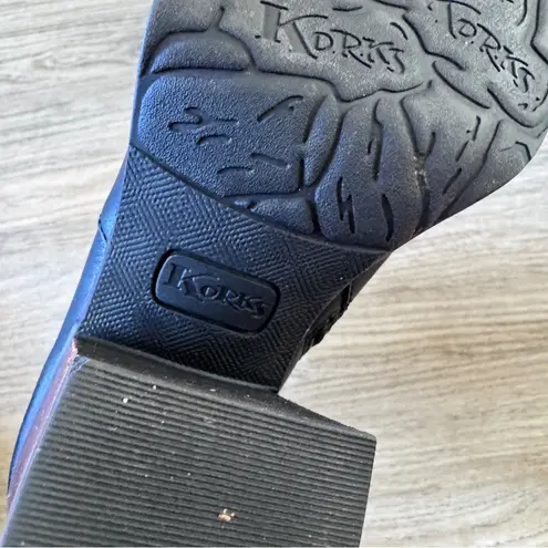 Kork-Ease Korks Black Leather Chunky Ankle Boots 7 Marci Booties Fall Classic Casual