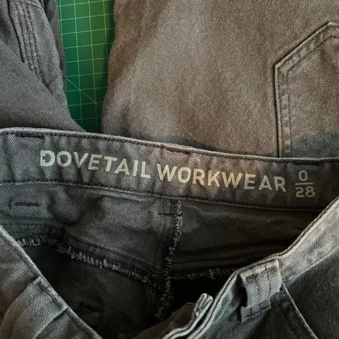 Dovetail Workwear Women 0/ 28 Gray Britt Utility Work Pants Double Knee Pockets