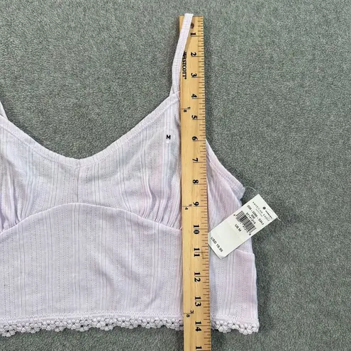 American Eagle  Lace Trim Bralette Size Medium Light Purple Knit Comfort New