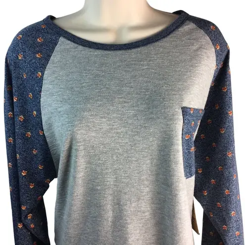 Womens Baseball Shirt Sunday Work Clothes L Gray Blue New With Tags u Size L