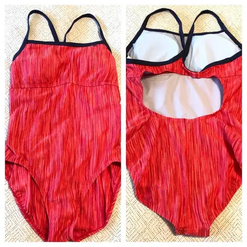 Nike Swimsuit Striped Razor Back L