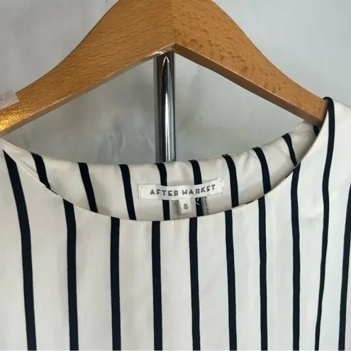 After Market Striped Puff Sleeve Black & White Vertical Blouse Size Small