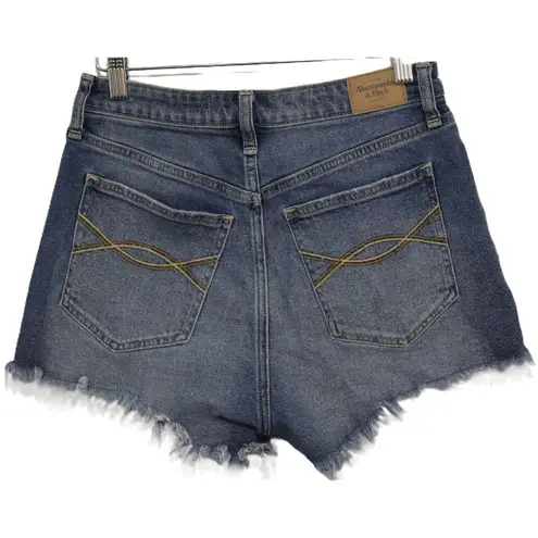 Abercrombie & Fitch Womens  Curve Love High Rise Short Blue Jean Shorts Size 27 4