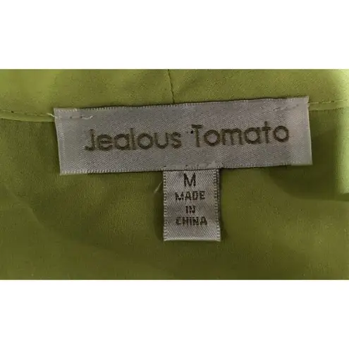 Jealous Tomato ~ Size Medium ~ Lime Green ~ Open V-Neck