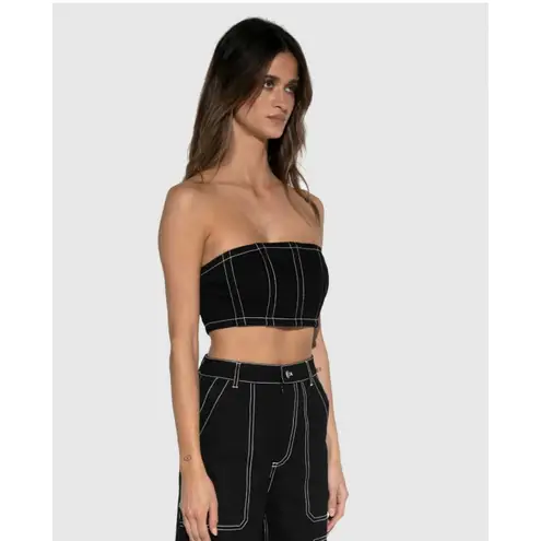 BY. DYLN NWOT Black Strapless Cooper Sleeveless Crop Tube Top Size Medium