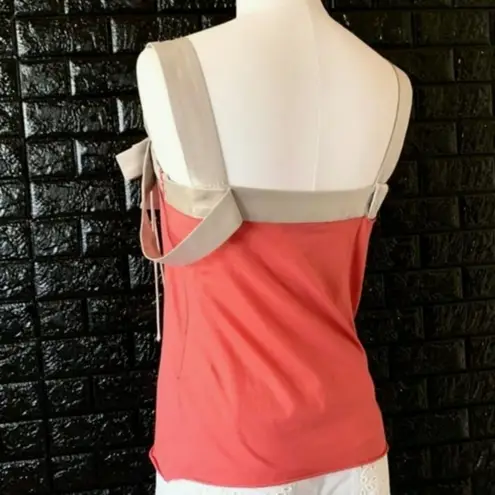 Stella McCartney Knit Sleeveless blouse with Coral gold bow S