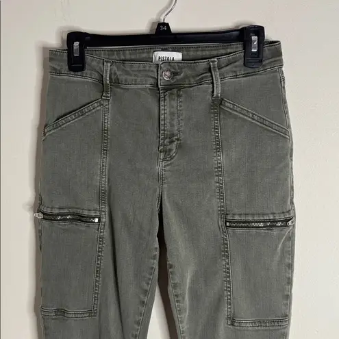 Pistola Hannah Cargo Khaki/Green Denim Zip Pocket Skinny Jeans Pants size 29