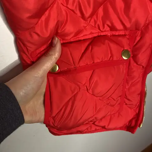 Woolrich poppy red quilted duck puffer vest size S