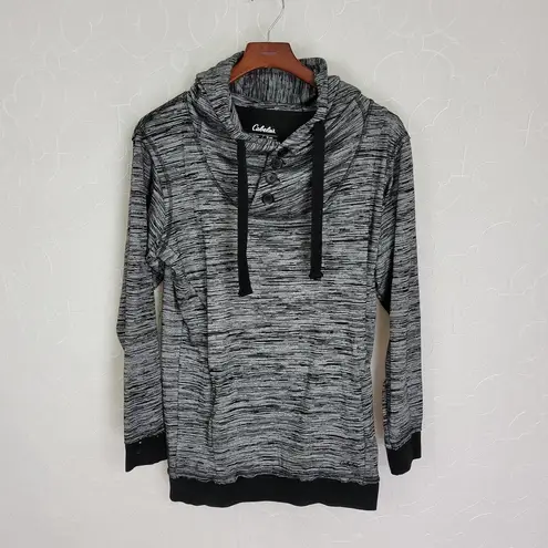 Cabela's  Womens Sweatshirt Size M Gray Button Hooded Drawstring Pullover