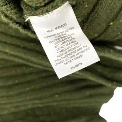 Hannah Hunter Hannah Green Confetti Cable Knit Sweater Chunky Cozy XL