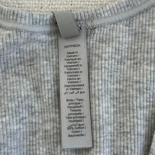 SKIMS Cotton Rib Tank in Light Heather Grey, Size X-Small