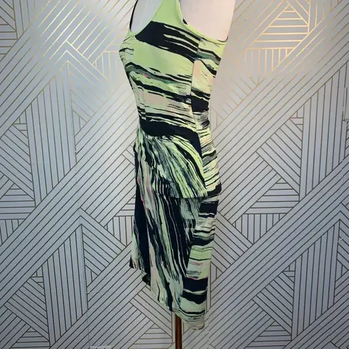 Rachel Roy Michelle Printed Gathered Tank Dress Green Size XS