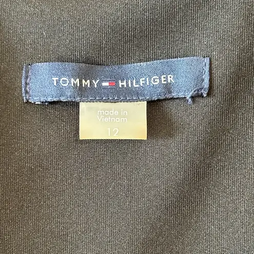 Tommy Hilfiger  Scuba Crew Neck Flutter Ruffle Cap Sleeve Sheath Dress