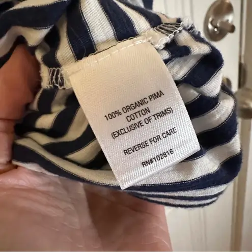 Garnet Hill Weekender Cropped Boxy Striped Short Sleeve T Shirt XS