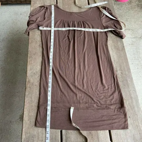 Bump Couture Maternity Top Dress Size Medium Brown Short Sleeve Tunic Womens