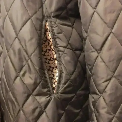 Coach  Brown Diamond Quilted with Signature C Lining Jacket