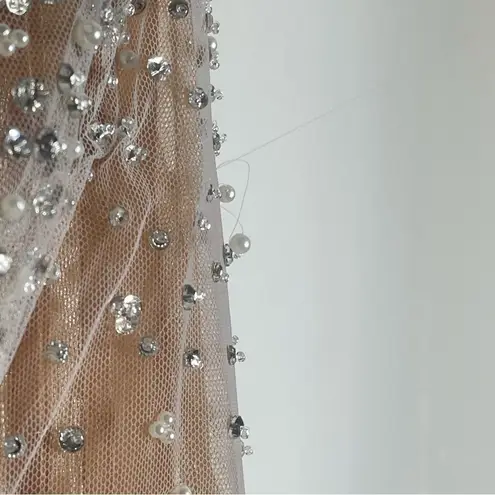 Wtoo by Watters Suzu 11821 Sheer Bodice Spaghetti Straps Wedding Dress, Size 12 White