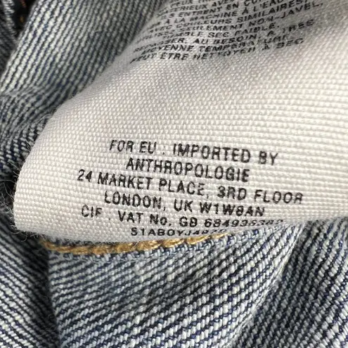 Pilcro and the Letterpress Denim Jean Jacket Leather Tabs Medium Wash Size S