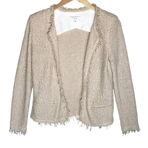 IRO Women’s Shavani Short Cropped Fringed Jacket Light Tan