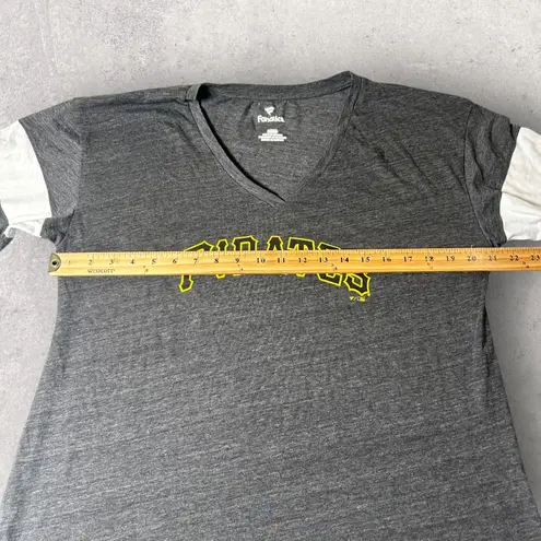 Fanatics Pittsburg Pirates Baseball T-Shirt Womens L Gray V Neck MLB NEW