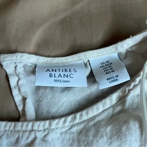Antibes Blanc 100% linen white tshirt dress Size M