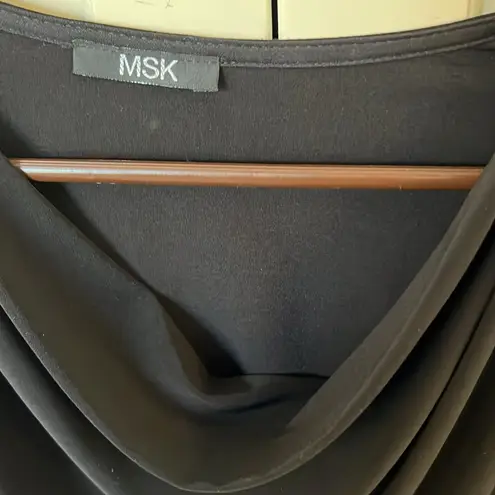 MSK Black Sleeveless Top with Silver Accents Size L