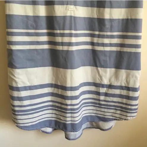 prAna White Fairhope Blue Stripe Natassa Halter Neck Sleeveless Tunic Tank Top