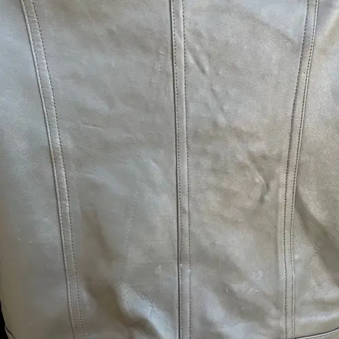 Nour Hammour Erin army green studded leather Biker jacket size FR 36 US 2 4 XS S