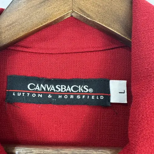 Vintage 90s Canvasbacks Lutton Horsfield L Red Abstract Jacket Artsy Boho Indie Size L